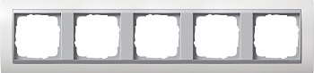 Gira Event Бел.глянц./Алюминий Рамка 5-ая 0215806