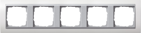 Gira Event Бел.глянц./Алюминий Рамка 5-ая 0215806