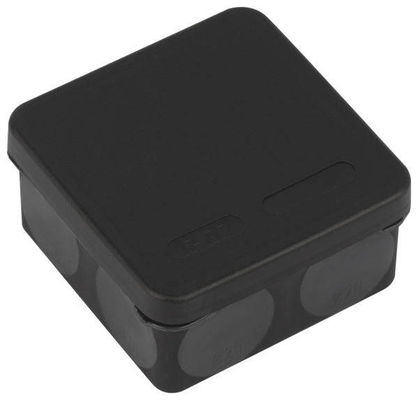 ЭРА Распаячная коробка KOR-80-80-40-9g-2MP-B двухкомпонентная HF стойкая к УФ 80х80х40мм черная прямой монтаж IP67