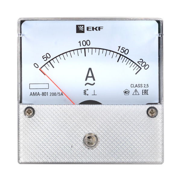 Купить EKF PROxima Амперметр AMA-801 аналоговый на панель (80х80) круглый вырез 200А трансф. подкл.