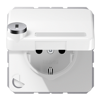 JUNG SCHUKO Steckd.m.Klappd.Schloss, белая CD1520NAKLSLWW