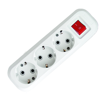 UNIVersal Колодка 3 гн. с/з с выкл. AБС-пластик S303