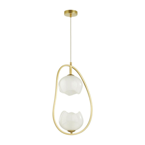 Odeon Light 4873/2 MODERN ODL_EX22 49 золотой/белый/стекло Подвес E14 2*40W WATERLILY