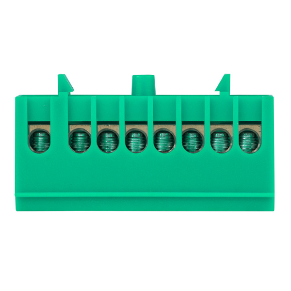 Купить EKF PROxima Шина "0" PE (6х9мм) 8 отверстий латунь зеленый изолированный корпус на DIN-рейку