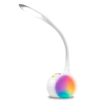 Ambrella Светодиодная настольная лампа с RGB подсветкой DE532 WH белый LED 4200K+RGB 7.5W