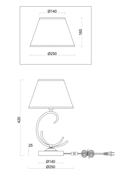 Купить Freya Classic Gisela Матовое Золото Настольная лампа FR2013TL-01G