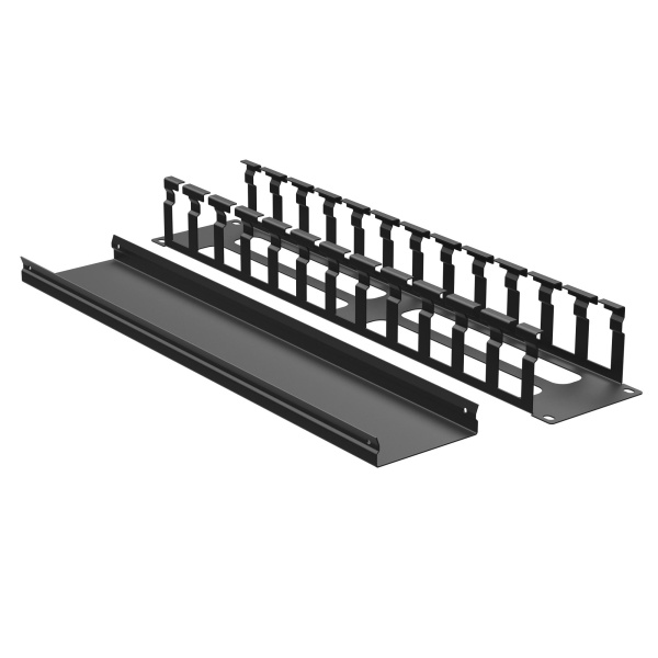 Купить DKC Кабельный органайзер с крышкой и отверстиями 2U, глубина 60 мм, для 19" IT-корпусов, RAL9005