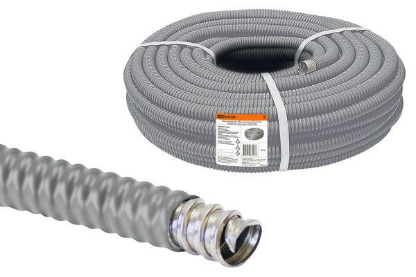 TDM Металлорукав в ПВХ-изоляции РЗ-Ц-П 18 серый без протяжки (50м) SQ0407-0418