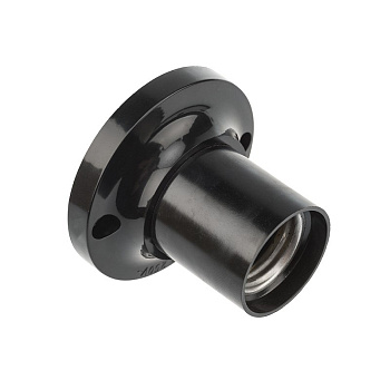 Патрон карболитовый потолочный Е27 черный, c этикеткой, Rexant 11-8818