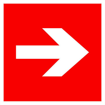 Знак наклейка F01-01 "Направляющая стрелка" (200x200) фотолюминесцентный ГОСТ 12.4.026-2015 EKF PROxima