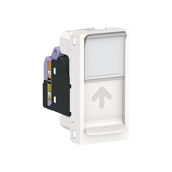 SE Unica Modular Бел Розетка компьютерная, RJ45, одиночная кат. 6 UTP, 1 модуль NU341418