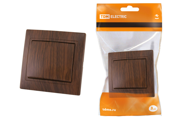 TDM Выключатель 1 кл. 10А "ЭКО" (бук) "Таймыр" SQ1814-0301