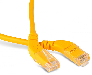 Hyperline PC-APM-UTP-RJ45/L45-RJ45/L45-C5e-5M-LSZH-YL Патч-корд U/UTP угловой, левый 45°-левый 45°, Cat.5e, LSZH, 5 м, желтый 232793