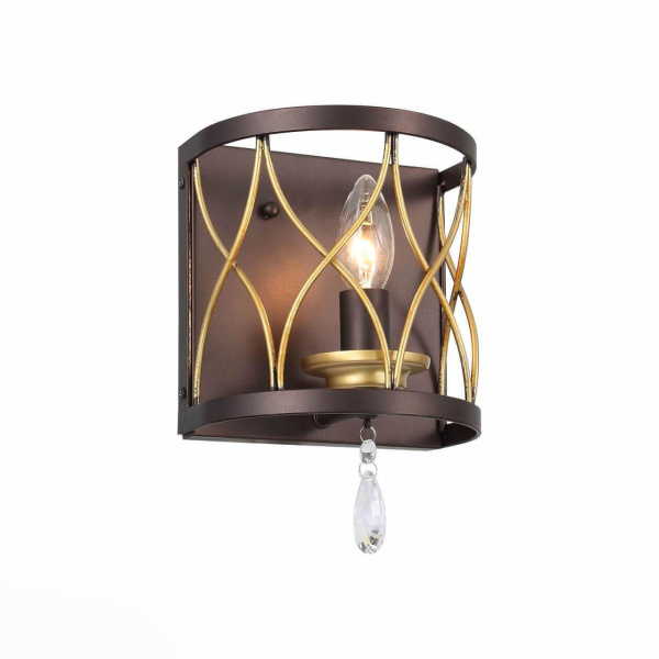 ST LUCE SL789.421.01 Бра  Темный кофе, Золото/Темный кофе, Золото, Прозрачный E14 1*60W