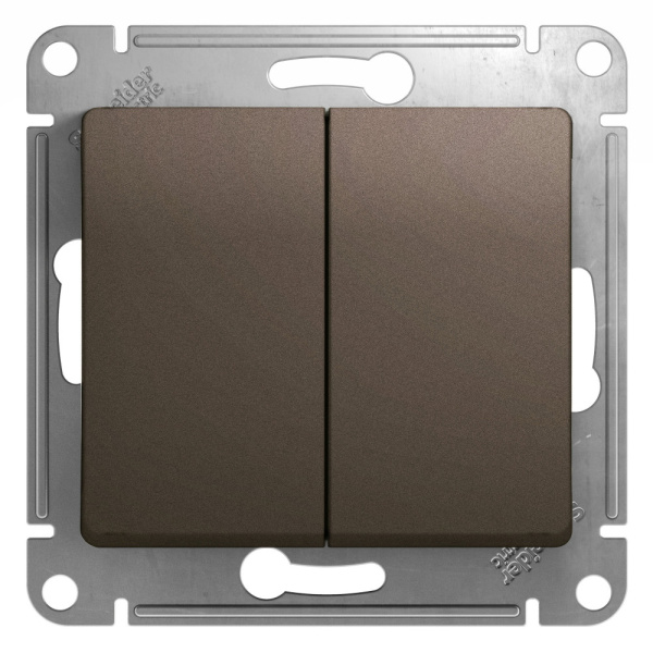 Systeme Electric Glossa Шоколад Выключатель 2-клавишный, сх.5, 10АХ