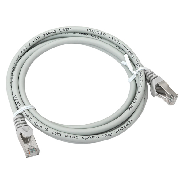 EKF Патч-корд TERACOM PRO Cat.6 экранированный FTP оболочка LSZH серый (2,0м)