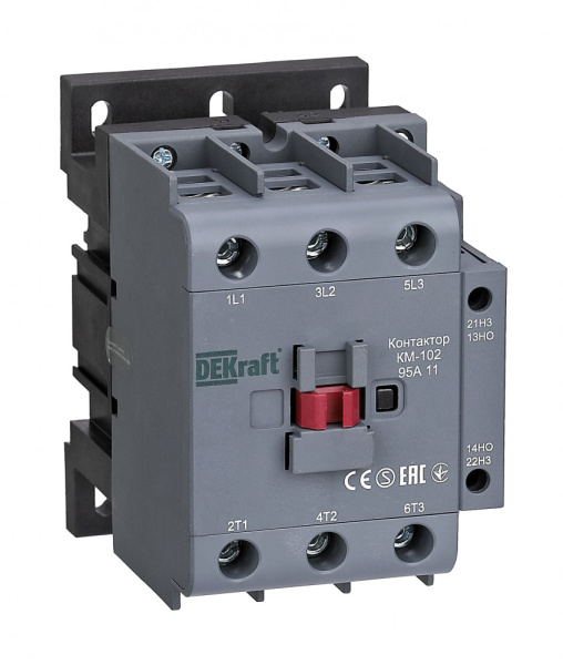Dekraft Контактор 95А 110В АС3 АС4 1НО+1НЗ КМ-102