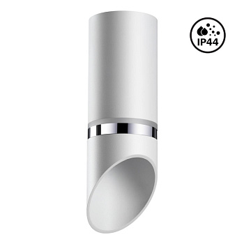 Novotech 370904 OVER NT22 белый/хром Светильник накладной влагозащищенный IP44 GU10 9W 220V DELTA