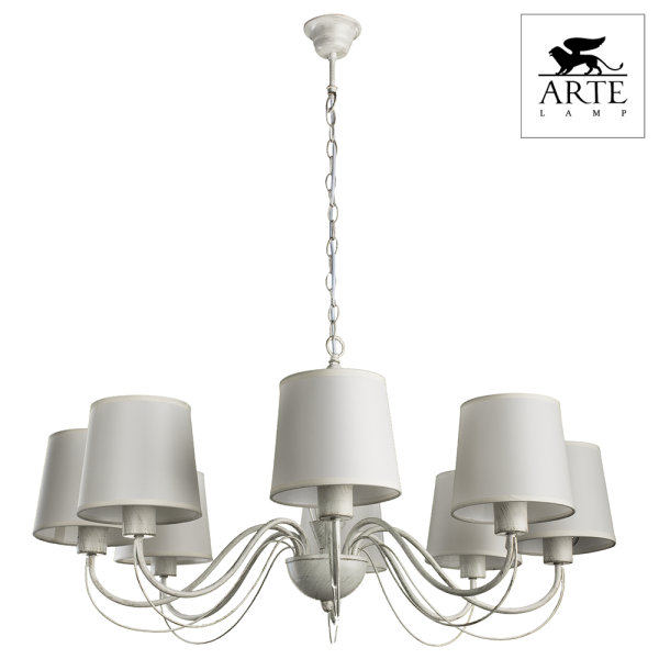 Купить Arte Lamp Orlean Белая Люстра 40W E27 A9310LM-8WG