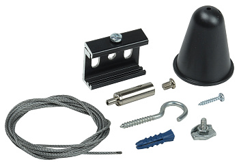 IEK LIGHTING PRO Комплект подвеса для шинопровода с тросом 3м черный LPK0D-KPT-03-K02