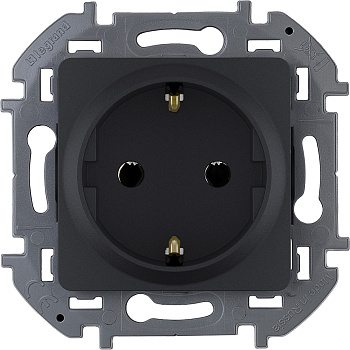 Legrand INSPIRIA Антрацит Розетка 2К+З - немецкий стандарт - 16 А - 250 В 673723