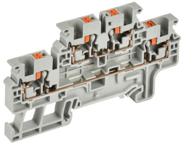 IEK Колодка клеммная CP-ML 2 ур. 4мм2 серая