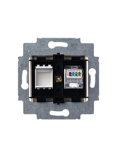 Купить ABB EPJ Levit слоновая кость / белый Розетка компьютерная RJ45 кат,5e+заглуш,, слоновая кость 2CHH295117A6017