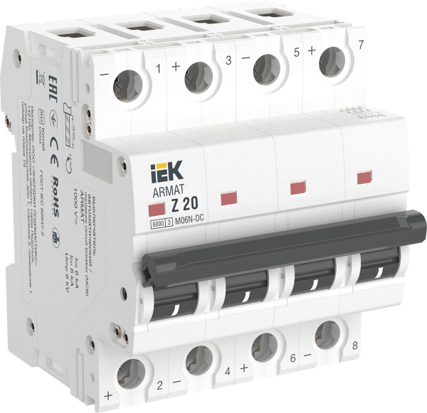 IEK ARMAT Автоматический выключатель M06N-DC 4P Z 20А AR-M06N-4-Z020DC