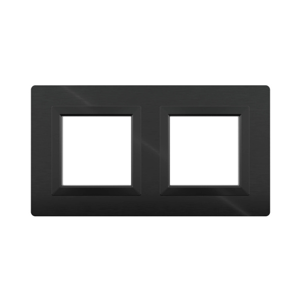 Купить DKC Рамка из алюминия, "Avanti", черная, 2 поста (4 мод.)