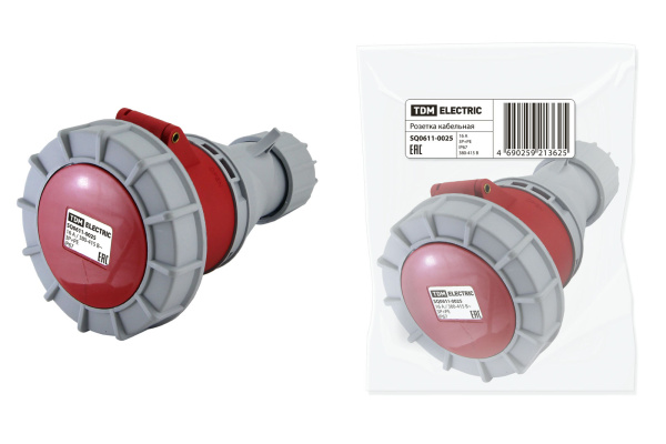 TDM Розетка кабельная IP67 16А 3Р+РЕ 380В SQ0611-0025