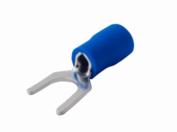 Наконечник вилочный изолированный 6.5мм 1.5-2.5мм² (НВи 2.5-6 / НВи 2-6) синий Rexant 08-0134
