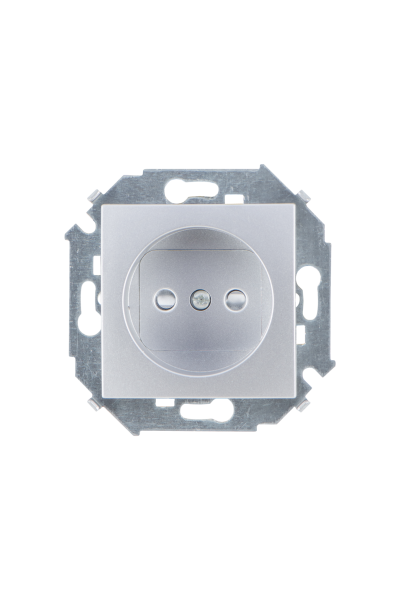 Купить Simon 15 Алюминий Розетка б/з, 16А, 250В, винт.зажим 1591431-033