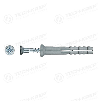 Tech-Krep Дюбель- гвоздь 6х40 пот. Манжета (полипропилен) 300 шт пакет  125575