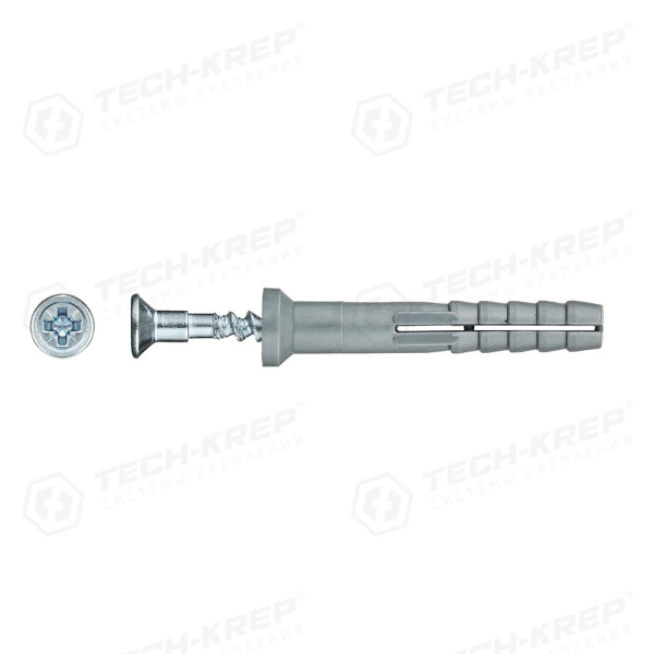 Tech-Krep Дюбель- гвоздь 6х40 пот. Манжета (полипропилен) 300 шт пакет  125575