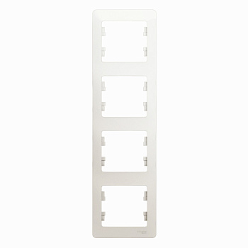 Systeme Electric Glossa Перламутр Рамка 4-ая, вертикальная