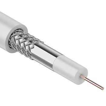 Кабель 3С-2V, (48%), 75 Ом, 100м., белый Rexant 01-2611