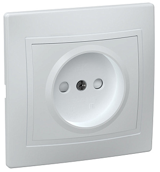 IEK KVARTA РСш10-2-КБ Розетка 1местн. без з/к c защ.штор. 10А (белый)