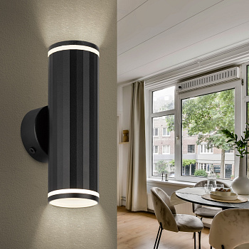 ЭРА Декоративная подсветка ЭРА WL45 BK MR16 GU10 12Вт черный IP20 для интерьера, стен