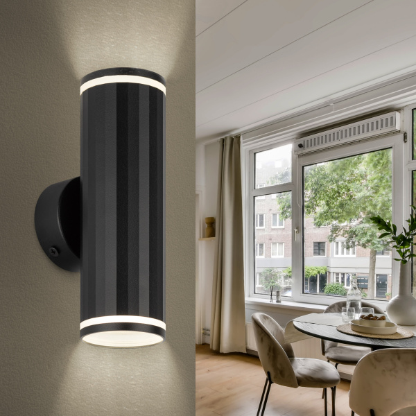 ЭРА Декоративная подсветка ЭРА WL45 BK MR16 GU10 12Вт черный IP20 для интерьера, стен