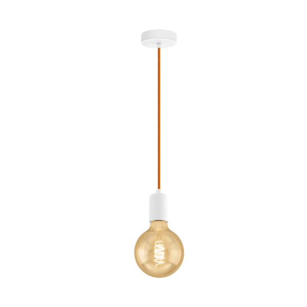 Eglo 32529 Подвес YORTH, 1х60W (E27), 100, H2000, сталь, белый, оранжевый кабель Eglo 32529 Подвес YORTH, 1х60W (E27), 100, H2000, сталь, белый, оранжевый кабель