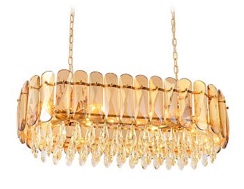 Ambrella Подвесная люстра TR5074/8 GD/TI/CL золото/янтарь/прозрачный E14/8 max 40W 800*360*950