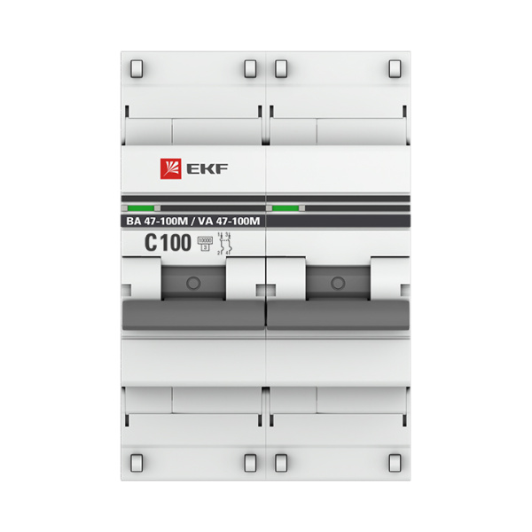 Купить EKF PROxima ВА 47-100M Автоматический выключатель (С) 2P 100А 10kA с электромагнитным расцепителем mcb47100m-2-100C-pro