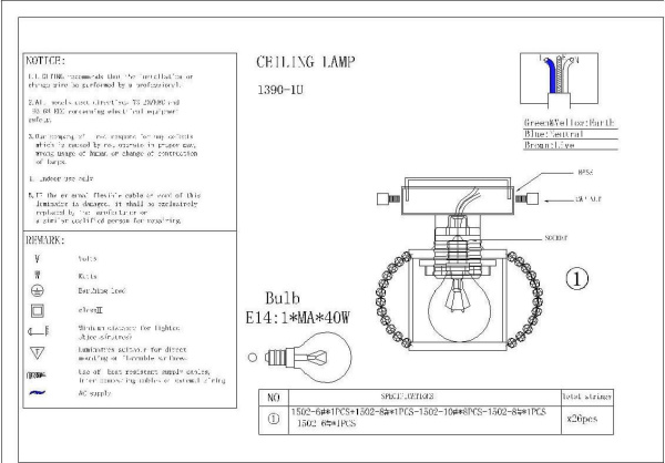 Купить Favourite Sternchen Хром/Прозрачный Светильник потолочный 1*E14*40W 1392-1U