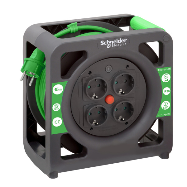 SE Удлинитель катушечный Thorsman 4 роз 15м 3х1.5 IP20 IMT33137