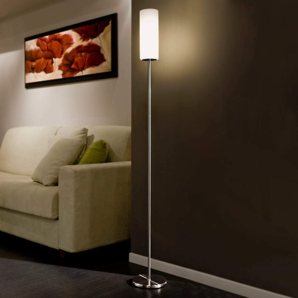 Eglo Торшер TROY 3, 1X60W (E27), H1530, никель/белый 85982 Купить Eglo Торшер TROY 3, 1X60W (E27), H1530, никель/белый 85982