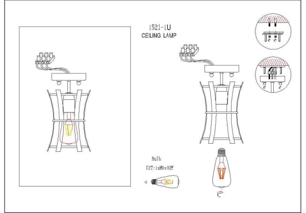 Купить Favourite Werk Коричневый Светильник потолочный 1*E27*60W 1521-1U