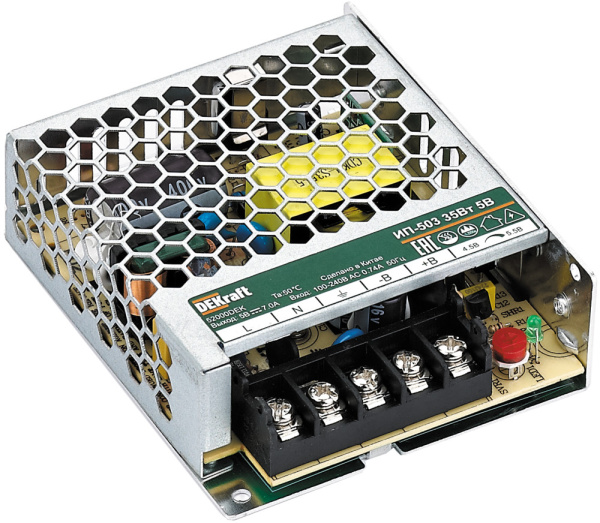 Dekraft Импульсный источник питания 50Вт 5В 10А ИП-503