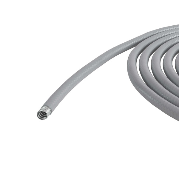 DKC Металлорукав DN 10мм в гладкой ПВХ изоляции, Dвн 10,0 мм, Dнар 15,0, 50 м, цвет серый
