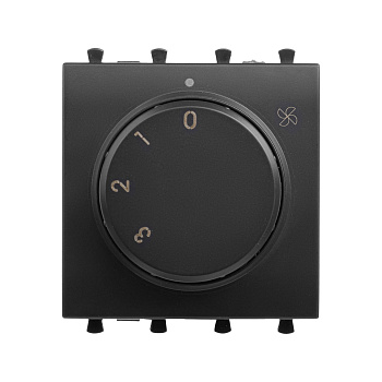 DKC Механизм управления вентиляторами модульный, "Avanti", "Черный матовый", 2 модуля