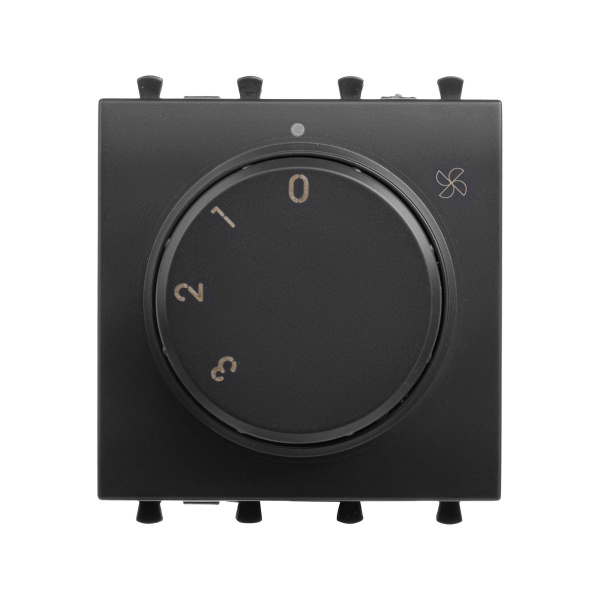 DKC Механизм управления вентиляторами модульный, "Avanti", "Черный матовый", 2 модуля